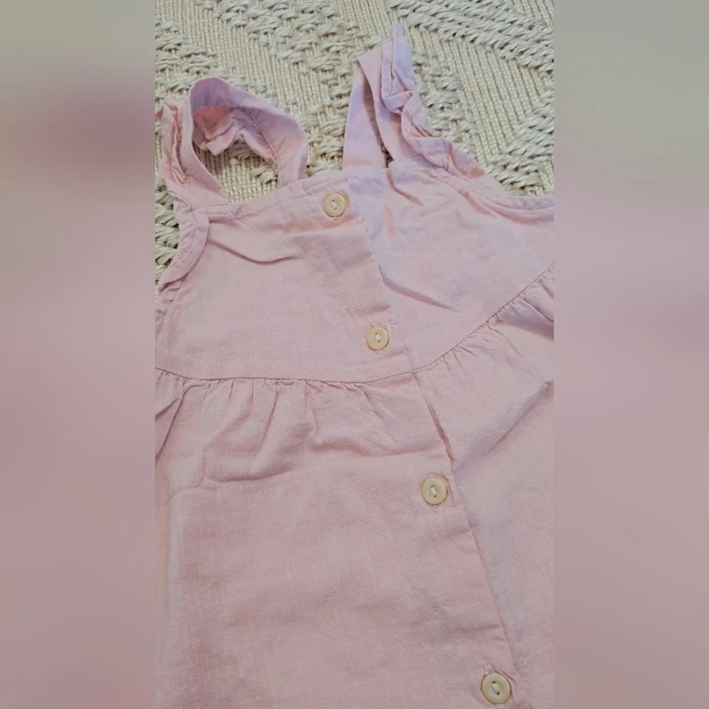 H&M Blush Pink Ruffle Strap Dress